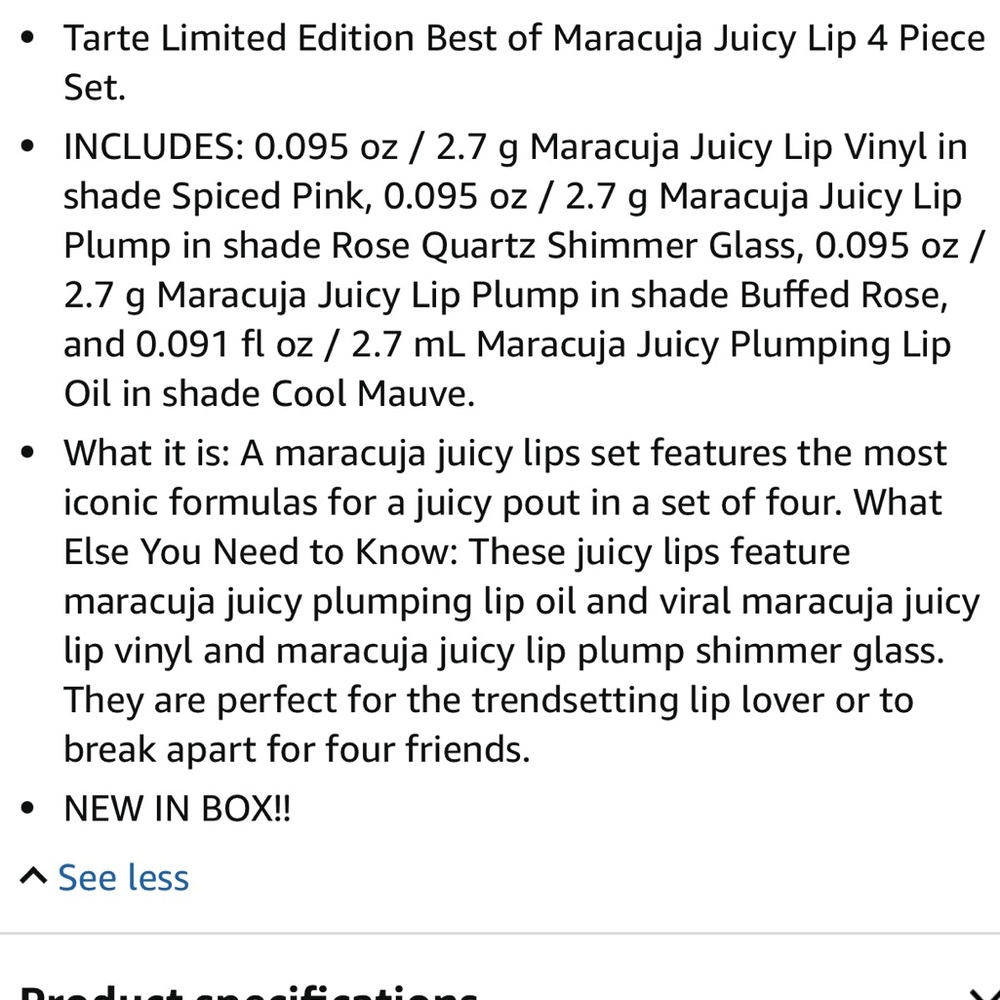 Tarte Limited Edition Best of Maracuja Juicy Lip 4 Piece Set - Picture 11 of 11